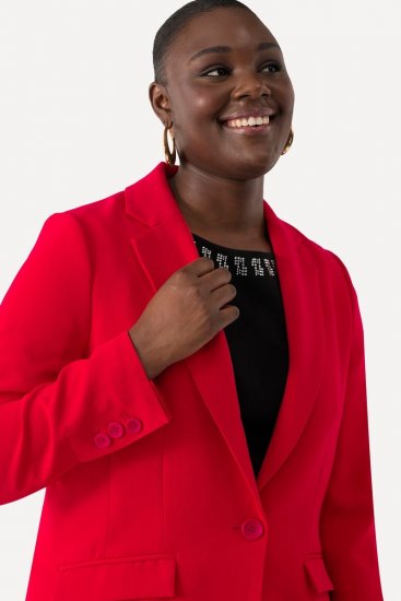 Ulla Popken 811944 Blazer classique Rouge - Blazers - Vestes blazer pour femme, grandes tailles