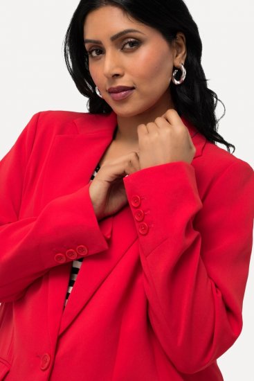 Ulla Popken 811944 Blazer classique Rouge - Blazers - Vestes blazer pour femme, grandes tailles