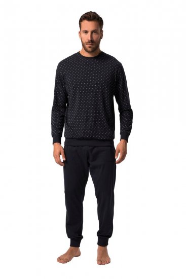 JP1880 Pyjamas Two-piece Long Sleeve and Long Trousers Navy - Sous-vêtements & bain - Sous-vêtements Grande Taille
