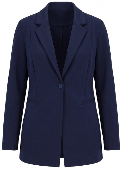 Ulla Popken 812754 Blazer en jersey punto di Roma Bleu marine - Blazers - Vestes blazer pour femme, grandes tailles