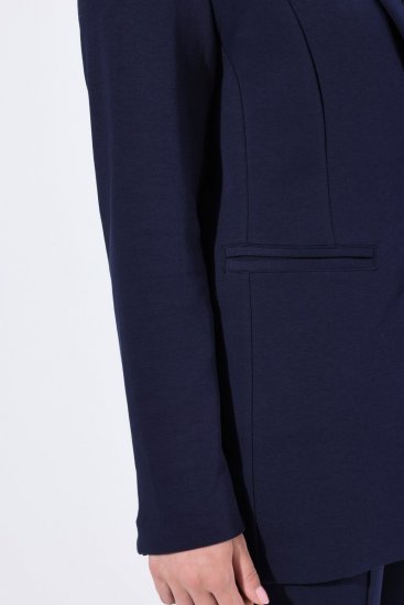 Ulla Popken 812754 Blazer en jersey punto di Roma Bleu marine - Blazers - Vestes blazer pour femme, grandes tailles