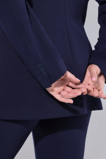 Ulla Popken 812754 Blazer en jersey punto di Roma Bleu marine - Blazers - Vestes blazer pour femme, grandes tailles