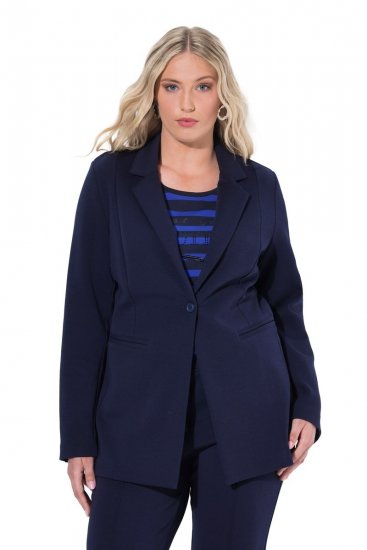 Ulla Popken 812754 Blazer en jersey punto di Roma Bleu marine - Blazers - Vestes blazer pour femme, grandes tailles