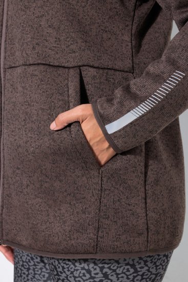 Ulla Popken 812880 Veste en maille polaire avec polaire teddy Taupe - Vêtements en laine polaire - 