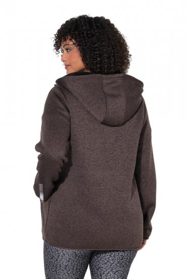 Ulla Popken 812880 Veste en maille polaire avec polaire teddy Taupe - Vêtements en laine polaire - 