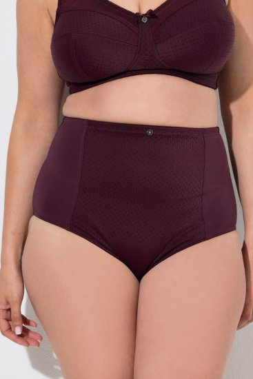 Ulla Popken 813137 Culotte gainante taille haute Bordeaux - Lingerie gainante - 