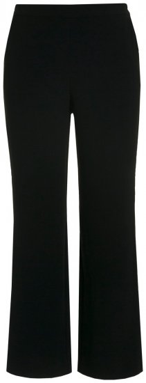 Ulla Popken 813306 Pantalon de tailleur large à taille élastique Noir - Pantalons en tissu - Pantalons larges femme grande taille