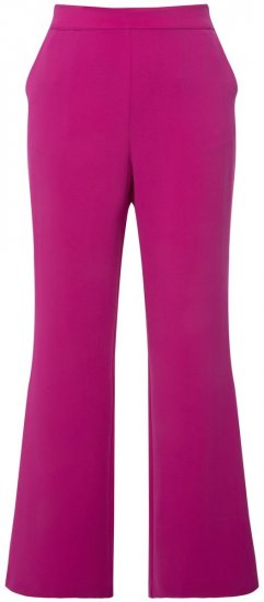Ulla Popken 813306 Pantalon de tailleur large à taille élastique Magenta - Pantalons en tissu - Pantalons larges femme grande taille