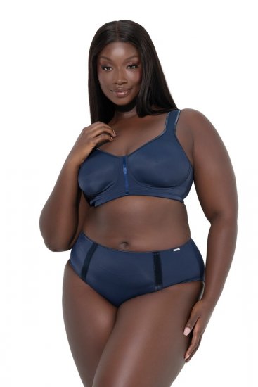 Ulla Popken 815268 Culottes à rayures Bleu marine - Culottes - 