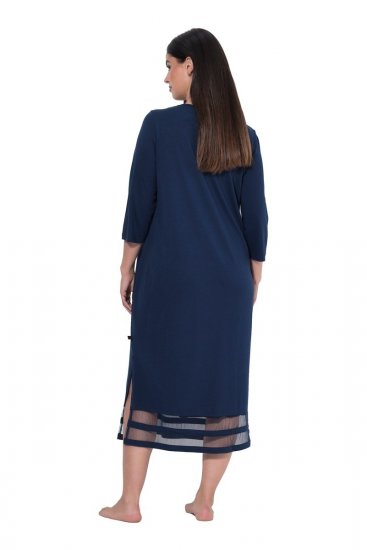 Ulla Popken 815333 Chemise de nuit Bleu marine - Chemises de nuit - 