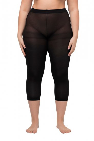 Ulla Popken 815580 Legging collant 3/4 avec protection des cuisses 80 den Noir - Collants & chaussettes - 