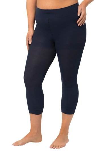 Ulla Popken 815580 Legging collant 3/4 avec protection des cuisses 80 den Bleu marine - Collants & chaussettes - 