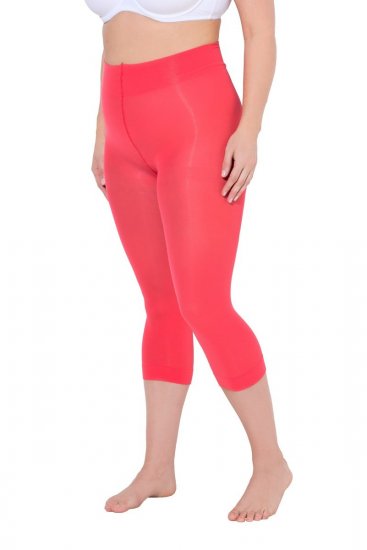 Ulla Popken 815580 Legging collant 3/4 avec protection des cuisses 80 den Rouge clair - Collants & chaussettes - 