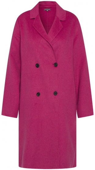 Ulla Popken 816744 Manteau croisé effet laine Rose - Manteaux - Manteaux grande taille pour femme