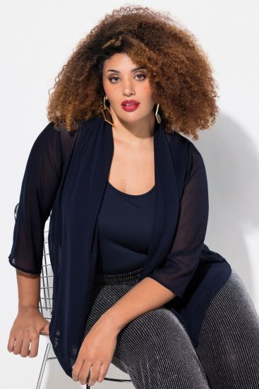 Ulla Popken 817211 Veste Bleu marine - Vestes - Vestes grande taille pour femme