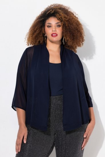 Ulla Popken 817211 Veste Bleu marine - Vestes - Vestes grande taille pour femme