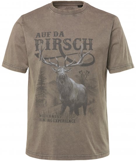 JP1880 Comfortable Fit Vintage Look T-Shirt Ash Gray - T-shirts - T-shirts Homme Grande Taille