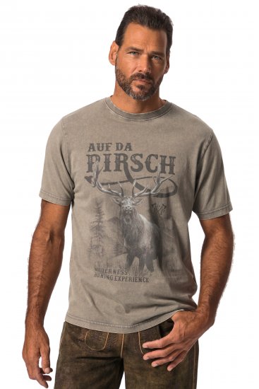 JP1880 Comfortable Fit Vintage Look T-Shirt Ash Gray - T-shirts - T-shirts Homme Grande Taille