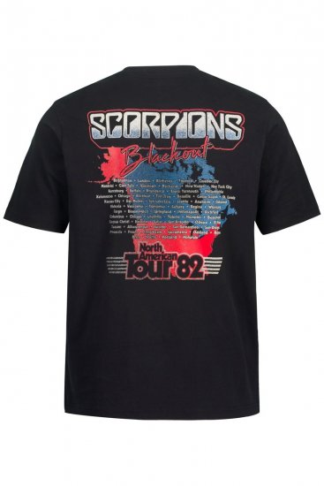 JP1880 Scorpions Blackout Graphic Comfort Fit Band T-Shirt Black - T-shirts - T-shirts Homme Grande Taille