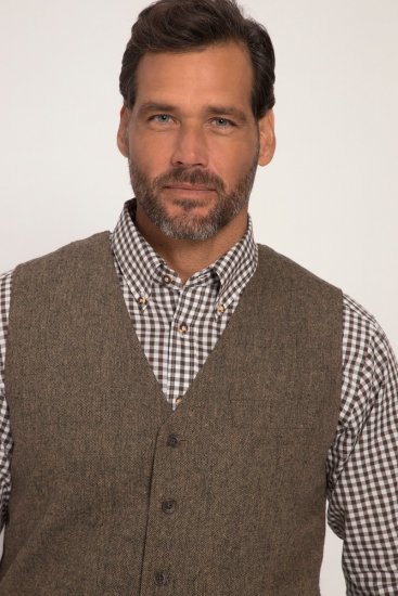 JP1880 Vest Tweed Wool Blend Traditional Light Brown - Costumes - Costumes grandes tailles 