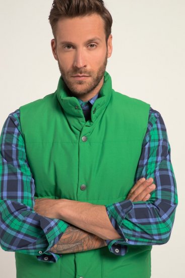 JP1880 818980 Gilet matelassé en mélange de coton Vert clair - Vestes - Vestes homme grandes tailles