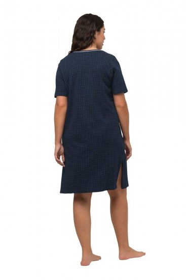 Ulla Popken 819289 Chemise de nuit à manches courtes lot de 2 Bleu marine - Chemises de nuit - 