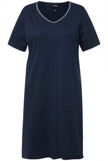 Ulla Popken 819289 Chemise de nuit à manches courtes lot de 2 Bleu marine - Chemises de nuit - 