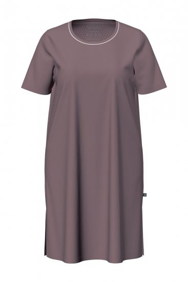 Ulla Popken 819289 Chemise de nuit à manches courtes lot de 2 Marron - Chemises de nuit - 