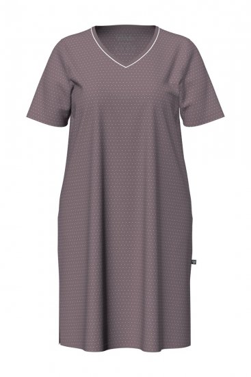 Ulla Popken 819289 Chemise de nuit à manches courtes lot de 2 Marron - Chemises de nuit - 