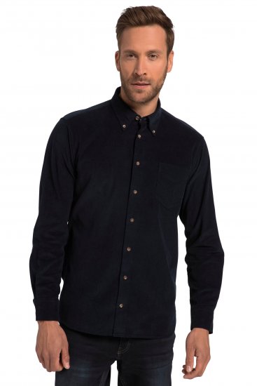JP1880 Modern Fit Buttoned Collar Cotton Shirt Navy Blue - Chemises - Chemises Grandes Tailles Hommes