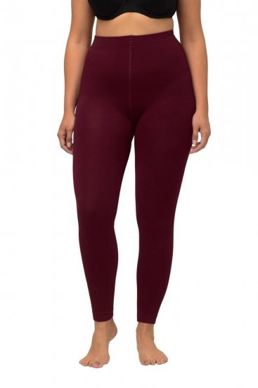 Ulla Popken 819652 Legging collant thermique Bordeaux - Collants & chaussettes - 