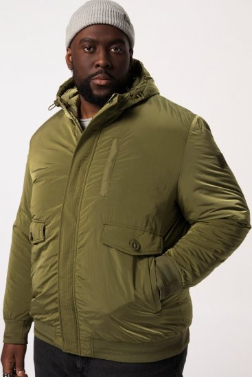 STHUGE Bomber Jacket With Hood Green - Vestes - Vestes homme grandes tailles