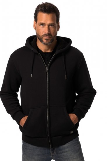 JP1880 820464 Veste à capuche doublée teddy Noir TALL - TALL sweatshirts - Sweatshirts TALL pour hommes grands