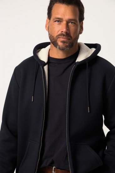 JP1880 820464 Veste à capuche doublée teddy Bleu marine - Sweatshirts & hoodies - Sweatshirts/Hoodies grande taille homme
