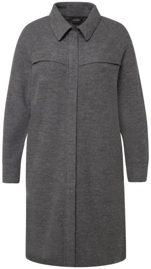 Ulla Popken 820516 Manteau en laine Gris chiné - Manteaux - Manteaux grande taille pour femme