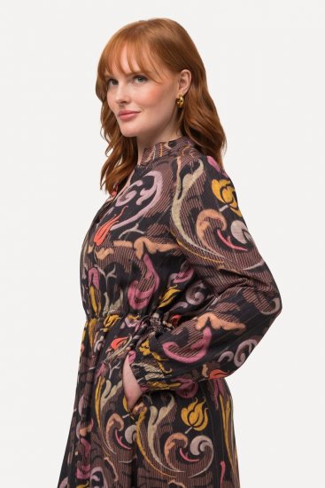 Ulla Popken 820662 Robe imprimée Noir - Robes de soirée - Robes de soirée en grandes tailles