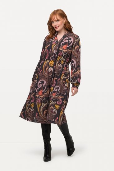 Ulla Popken 820662 Robe imprimée Noir - Robes de soirée - Robes de soirée en grandes tailles