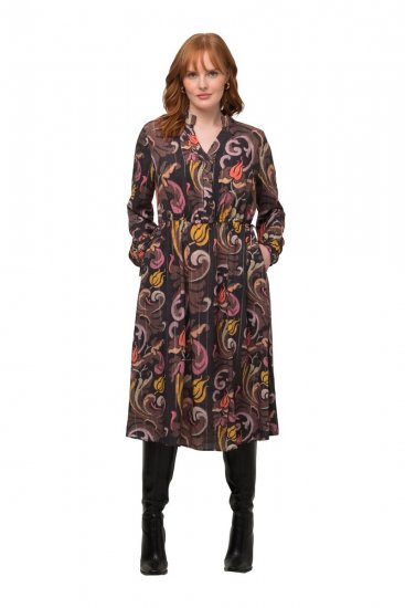 Ulla Popken 820662 Robe imprimée Noir - Robes de soirée - Robes de soirée en grandes tailles