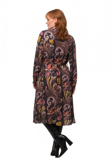 Ulla Popken 820662 Robe imprimée Noir - Robes de soirée - Robes de soirée en grandes tailles