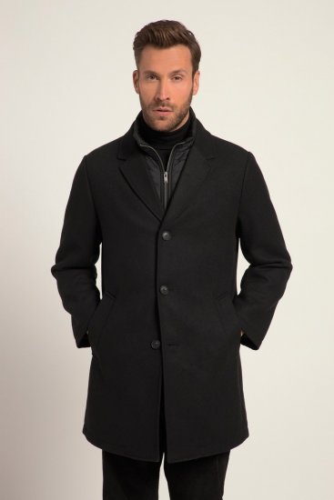 JP1880 Coat Wool Blend Quilted Black - Vestes - Vestes homme grandes tailles