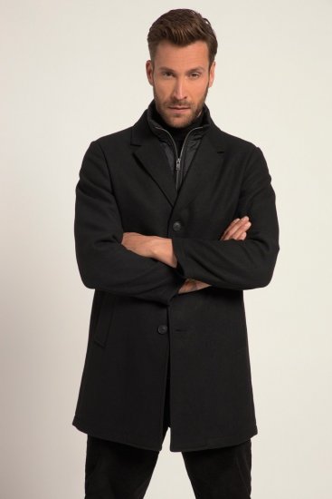 JP1880 Coat Wool Blend Quilted Black - Vestes - Vestes homme grandes tailles