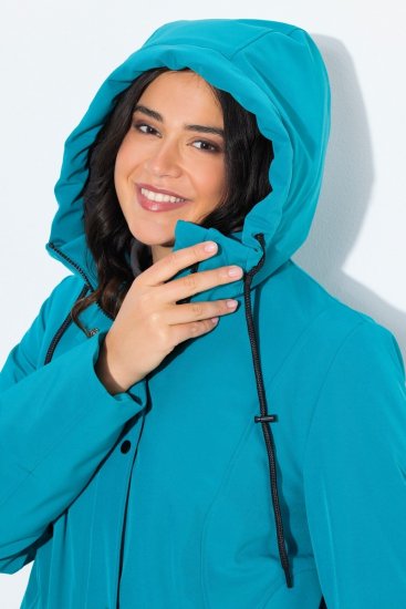 Ulla Popken 821495 Manteau technique Turquoise - Manteaux - Manteaux grande taille pour femme