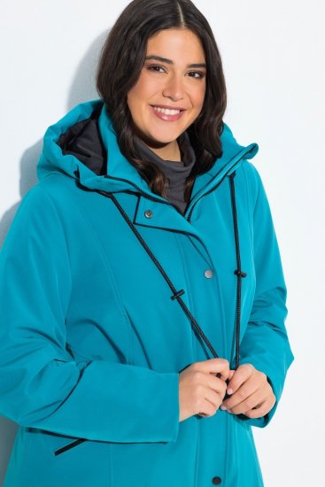 Ulla Popken 821495 Manteau technique Turquoise - Manteaux - Manteaux grande taille pour femme
