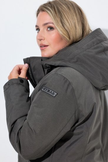 Ulla Popken 821737 Parka matelassée HYPRAR à capuche Gris foncé chiné - Vestes - Vestes grande taille pour femme