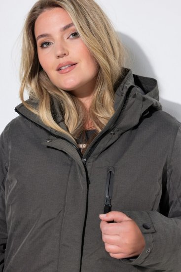 Ulla Popken 821737 Parka matelassée HYPRAR à capuche Gris foncé chiné - Vestes - Vestes grande taille pour femme