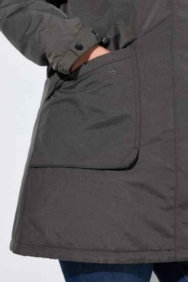 Ulla Popken 821737 Parka matelassée HYPRAR à capuche Gris foncé chiné - Vestes - Vestes grande taille pour femme