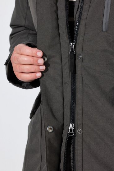 Ulla Popken 821737 Parka matelassée HYPRAR à capuche Gris foncé chiné - Vestes - Vestes grande taille pour femme