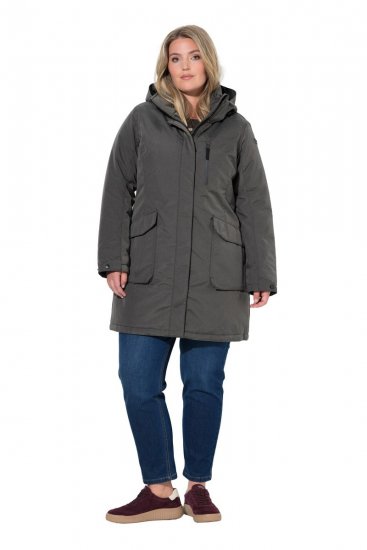 Ulla Popken 821737 Parka matelassée HYPRAR à capuche Gris foncé chiné - Vestes - Vestes grande taille pour femme