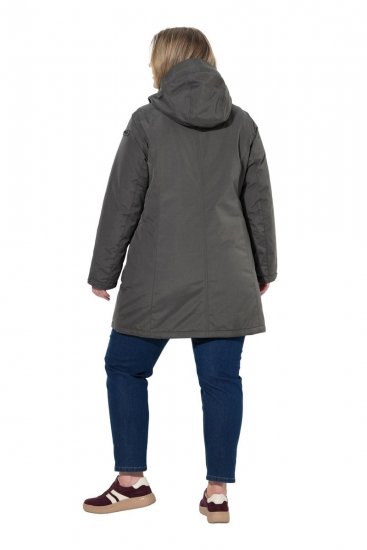 Ulla Popken 821737 Parka matelassée HYPRAR à capuche Gris foncé chiné - Vestes - Vestes grande taille pour femme
