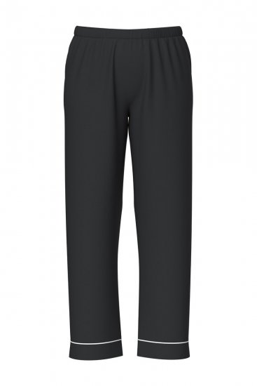 Ulla Popken 823030 Pyjama à col chemise Noir - Pyjamas/vêtements de détente - 
